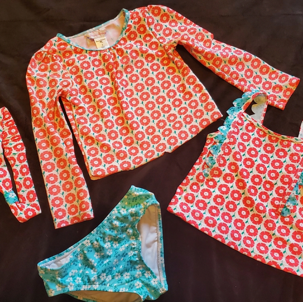 Four piece floral bathing suit set!